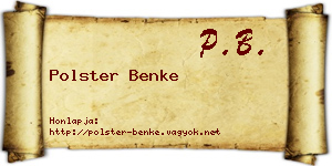 Polster Benke névjegykártya